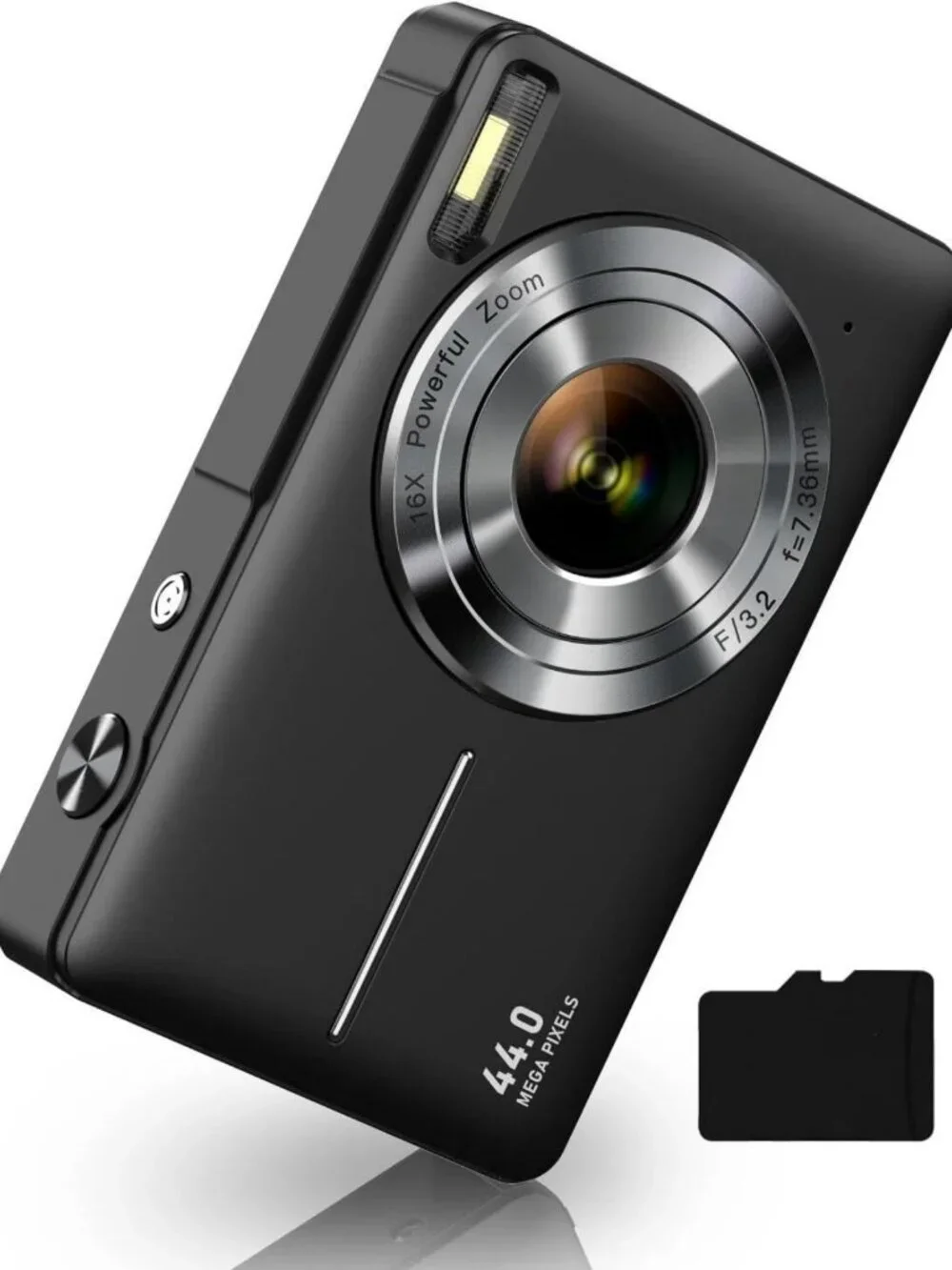 FHD 1080P Digital Point & Shoot Camera, 16X Zoom, Compact, Anti-Shake, 32GB Card